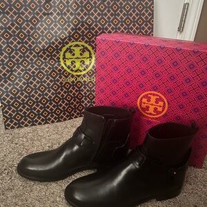 Tory Burch Sleek Black Ankle Boots